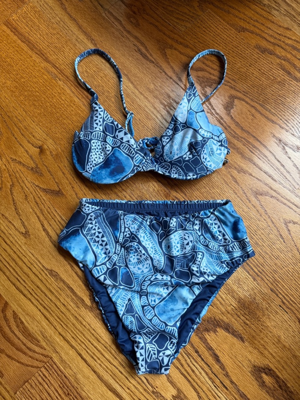 Kenny Flowers Blue Patterned Two-Piece Bikini